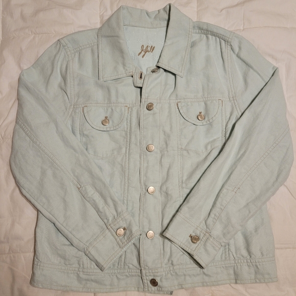 J. Jill women's mint green long-sleeved linen and cotton jacket size medium - Picture 11 of 14